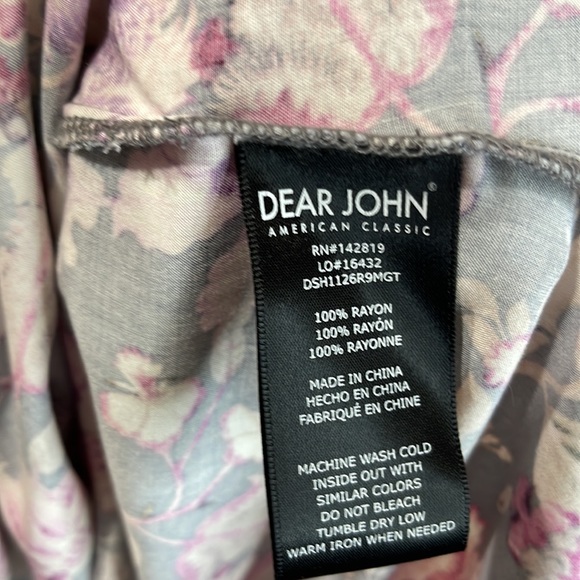 Dear John Blouse Floral Peasant Tie Front Ruffled Collar Smocked Balloon Sleeves - Picture 8 of 12